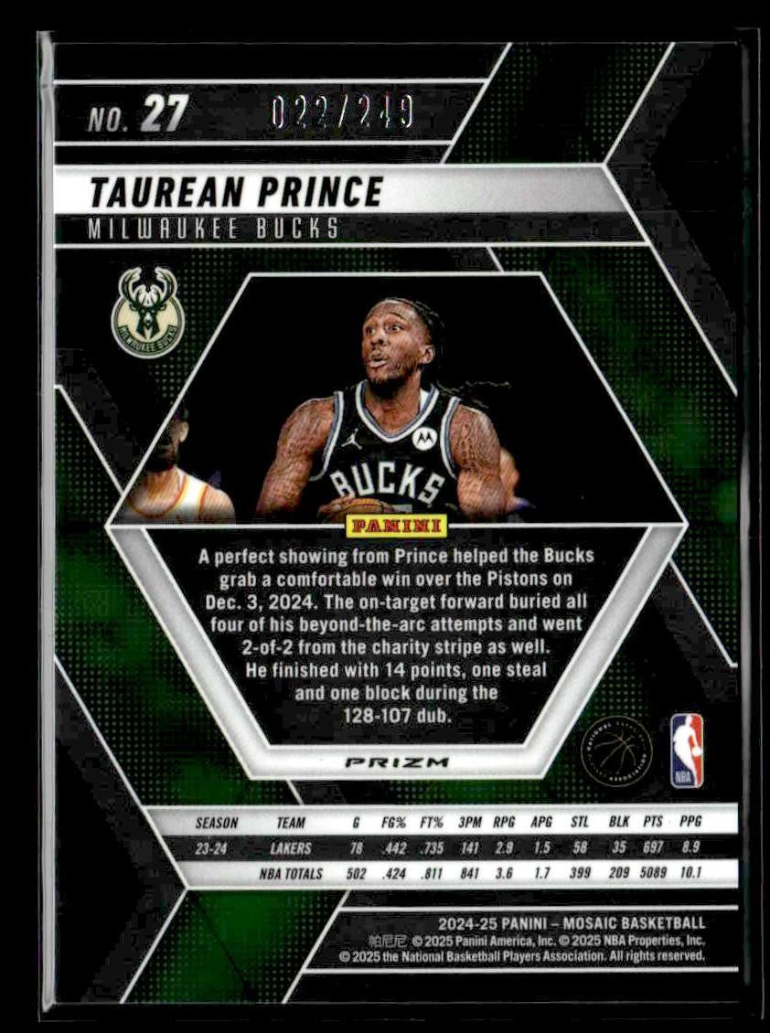 2024-25 Panini Mosaic #27 Taurean Prince Orange Mosaic