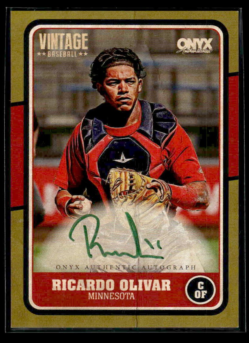 2025 Onyx Vintage #VARIOL Ricardo Olivar Autographs Gold Bordered #/50