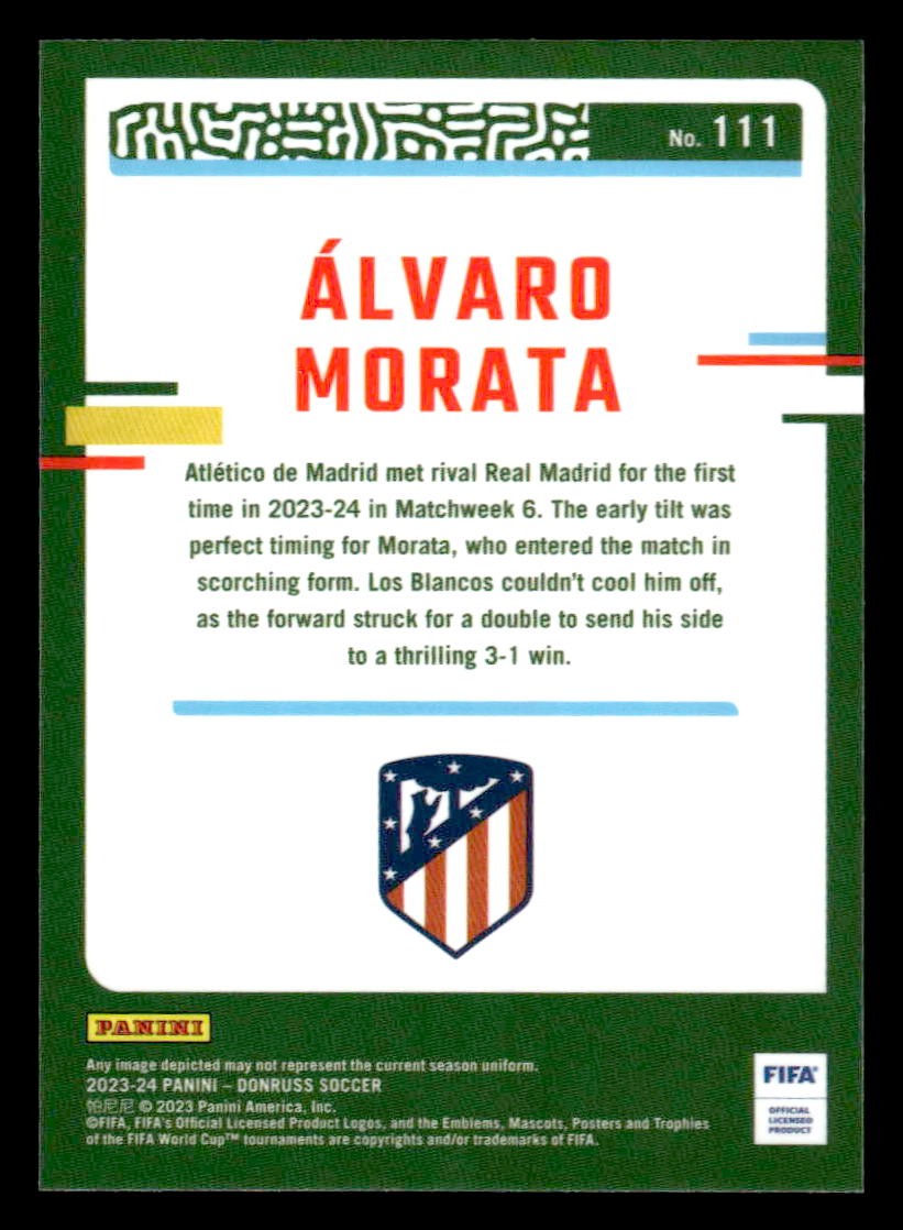 2023-24 Donruss #111 Alvaro Morata Optic