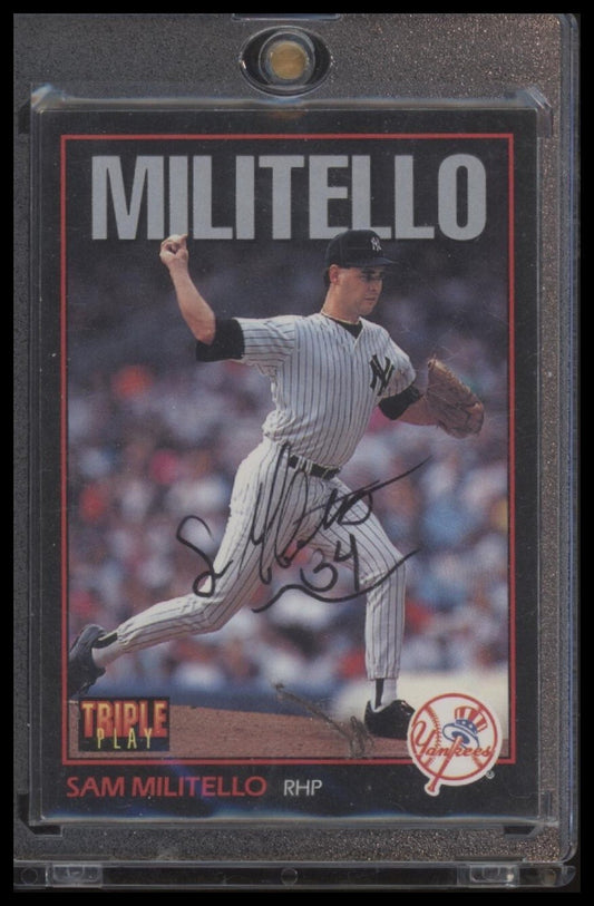 1993 Triple Play - #75 Sam Militello - Hand Signed w/ Cert of Authenticity
