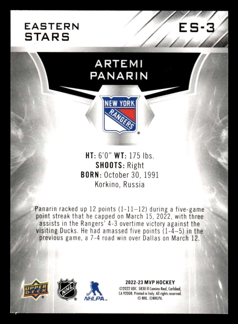 2022-23 Upper Deck MVP #ES-3 Artemi Panarin Eastern Stars
