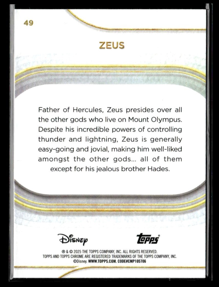π Zeus β 2025 Topps Chrome Disney Mini-Diamonds #49 π