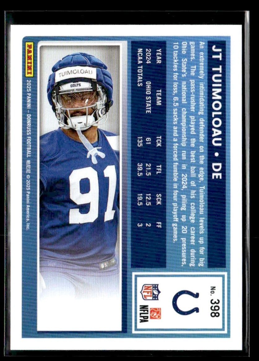 2025 Donruss #398 JT Tuimoloau Rated Rookie