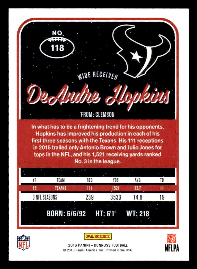 2016 Donruss #118 DeAndre Hopkins