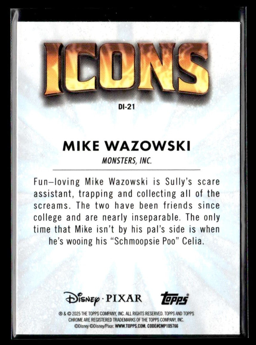π Mike Wazowski β 2025 Topps Chrome Disney Disney Icons #DI-21 π