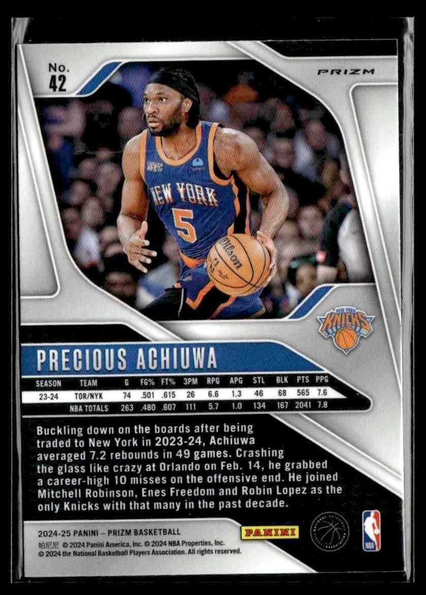 2024-25 Panini Prizm #42 Precious Achiuwa Prizms Green