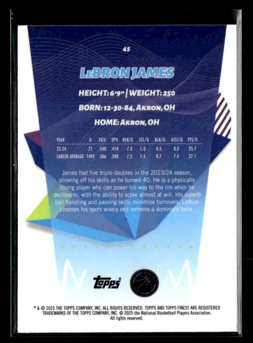 2024-25 Topps Finest #45 LeBron James