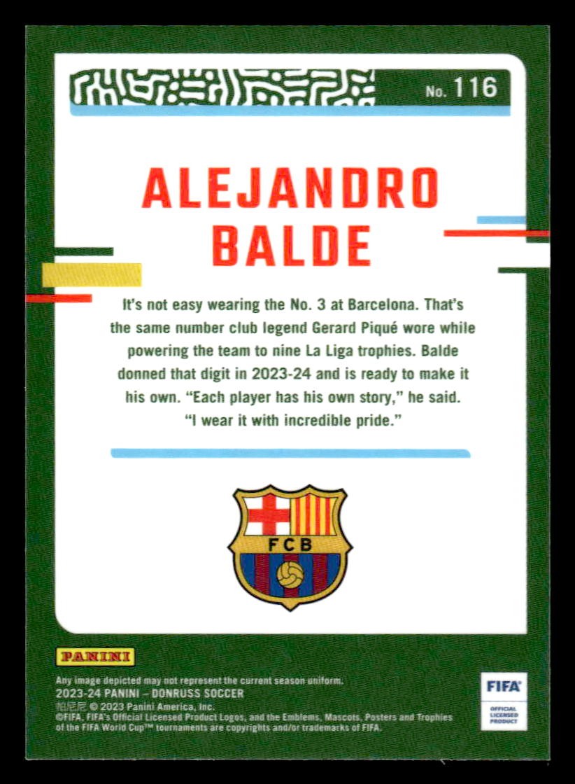 2023-24 Donruss #116 Alejandro Balde Optic