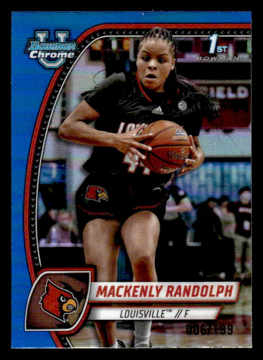 2024-25 Bowman University Chrome #53 Mackenly Randolph Blue Refractor #/199