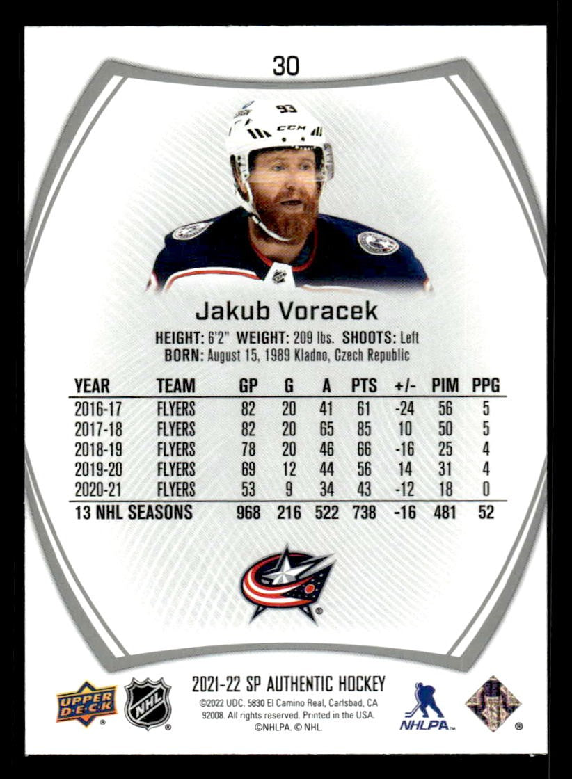2021-22 SP #30 Jakub Voracek