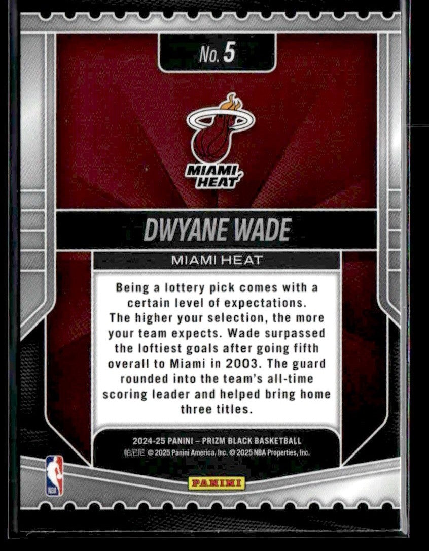 2024-25 Panini Prizm Black #5 Dwayne Wade Luck of the Lottery