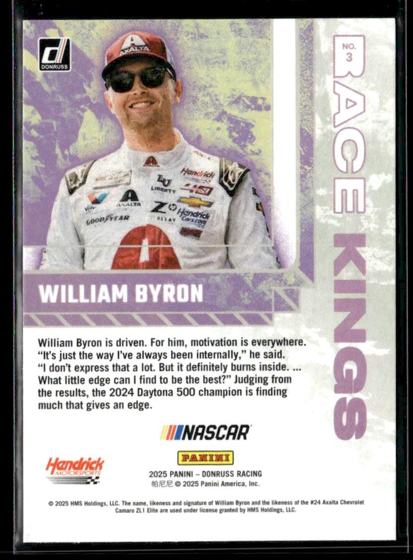 2025 Donruss #3 William Byron Race Kings