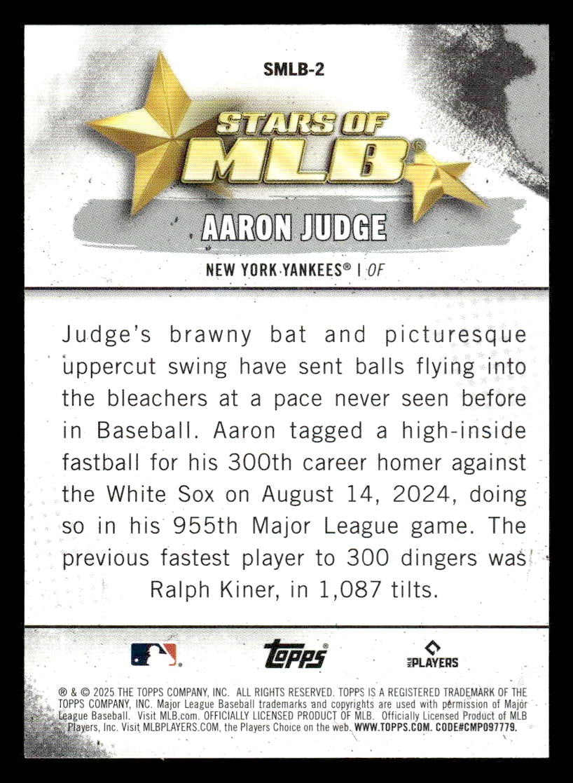 2025 Topps #SMLB-2 Aaron Judge Stars of MLB