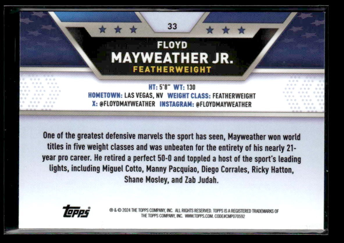 2024 Topps Chrome #33 Floyd Mayweather Jr.