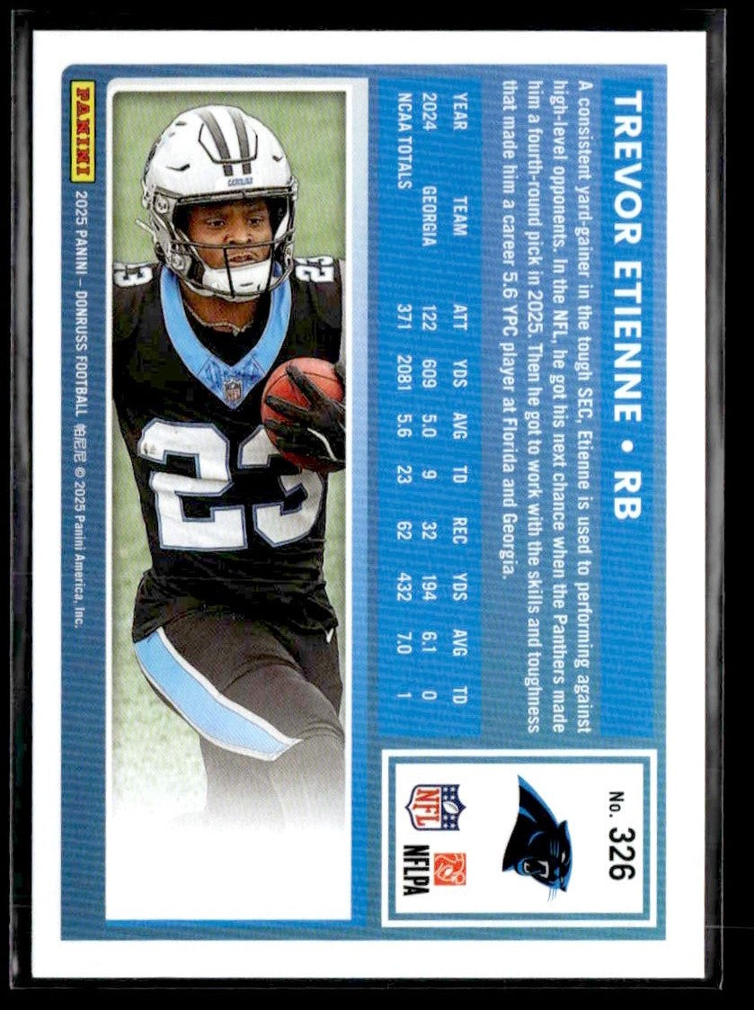 2025 Donruss #326 Trevor Etienne Rated Rookies