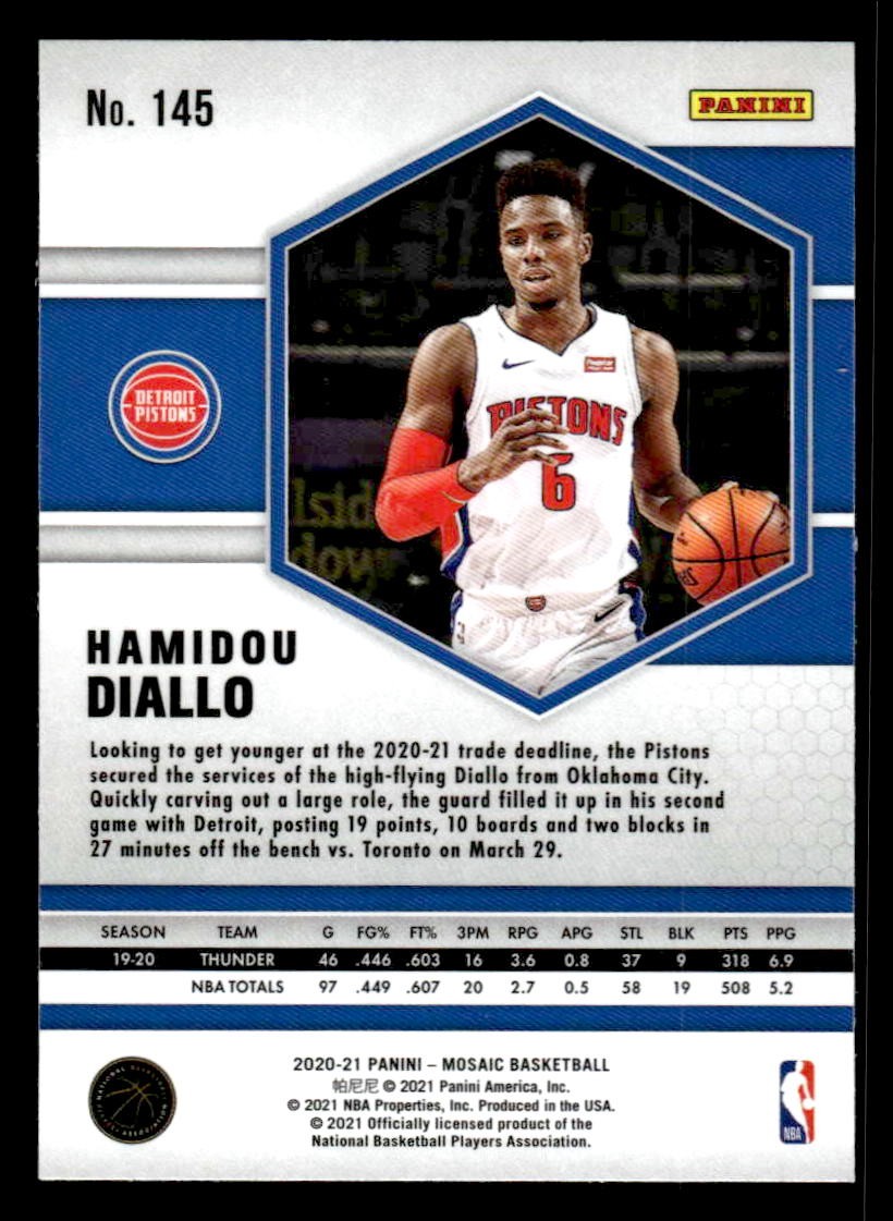 2020-21 Panini Mosaic #145 Hamidou Diallo