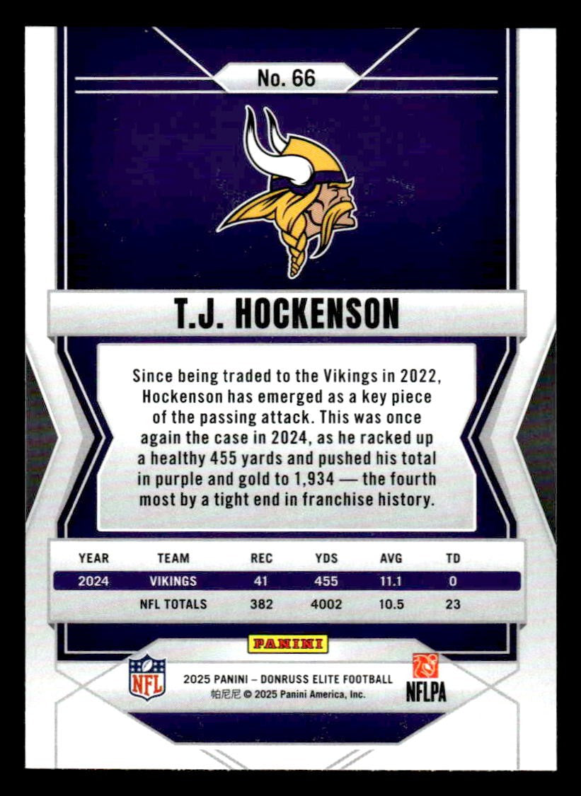 2025 Donruss Elite #66 T.J. Hockenson