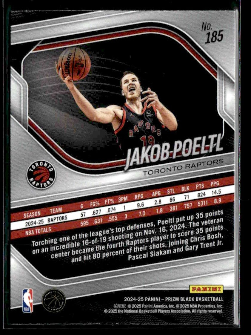 2024-25 Panini Prizm Black #185 Jakob Poeltl