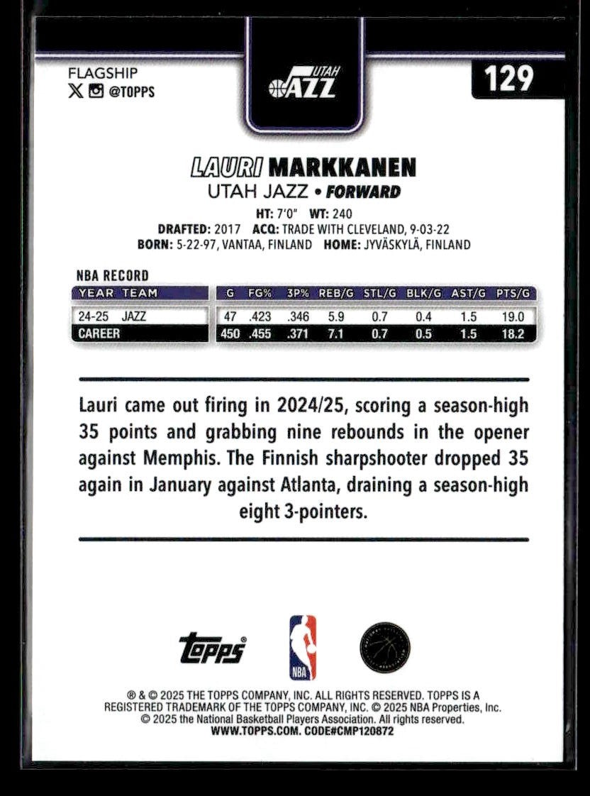 2025-26 Topps #129 Lauri Markkanen