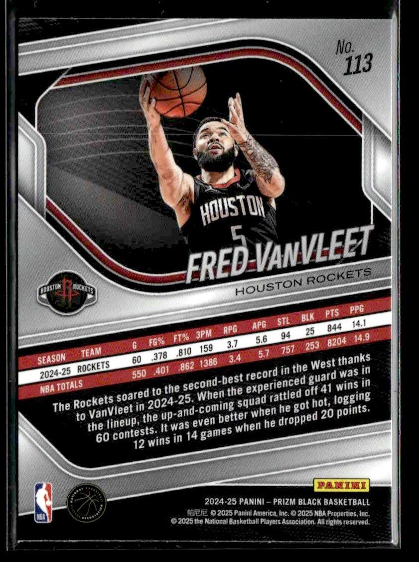 2024-25 Panini Prizm Black #113 Fred VanVleet
