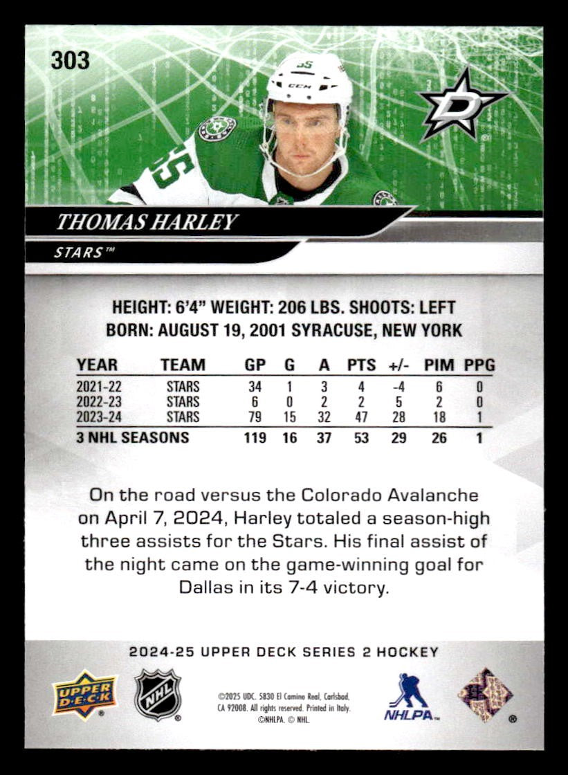 2024-25 Upper Deck #303 Thomas Harley