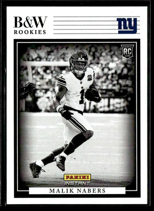 2024 Panini Instant NFL Black & White Rookies #BWR-18 Malik Nabers