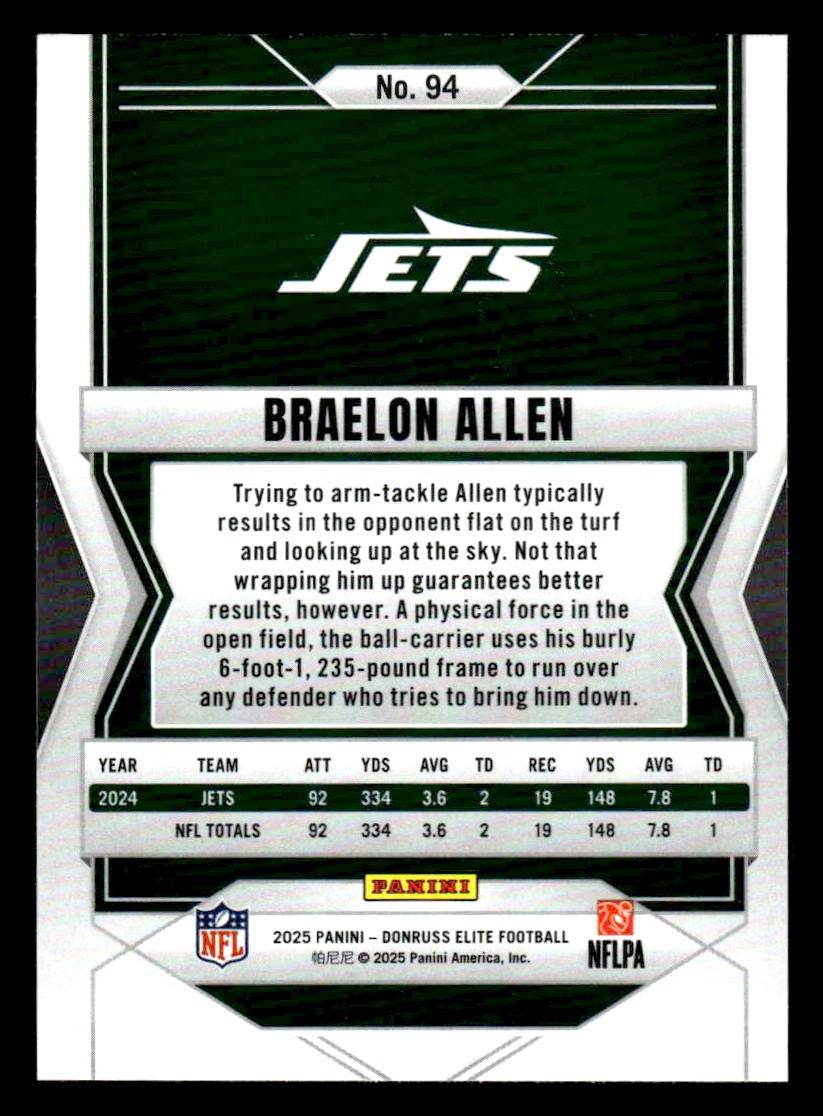 2025 Donruss Elite #94 Braelon Allen