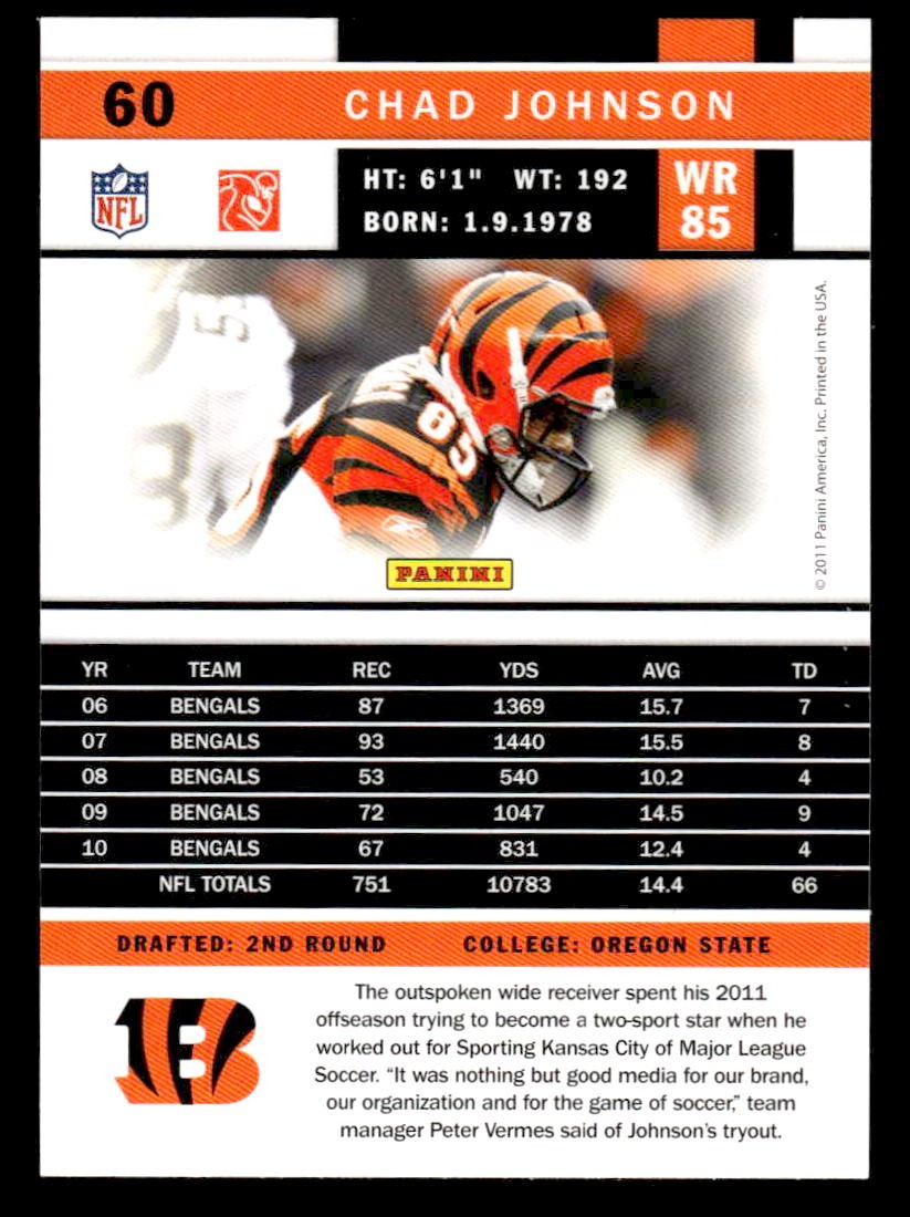 2011 Score #60 Chad Johnson Scorecard