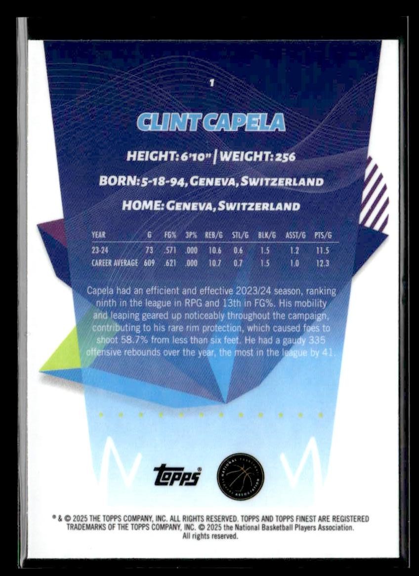 2024-25 Topps Finest #1 Clint Capela