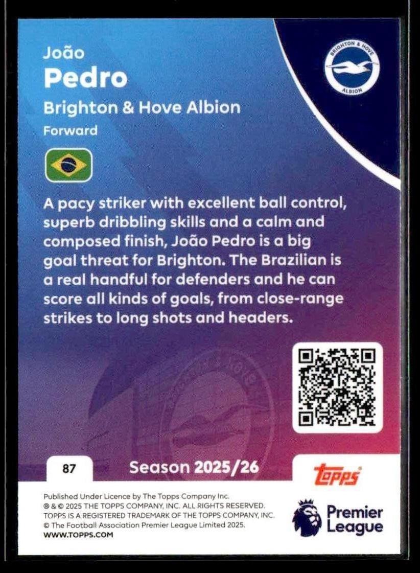 2025-26 Topps Premier League #87 João Pedro