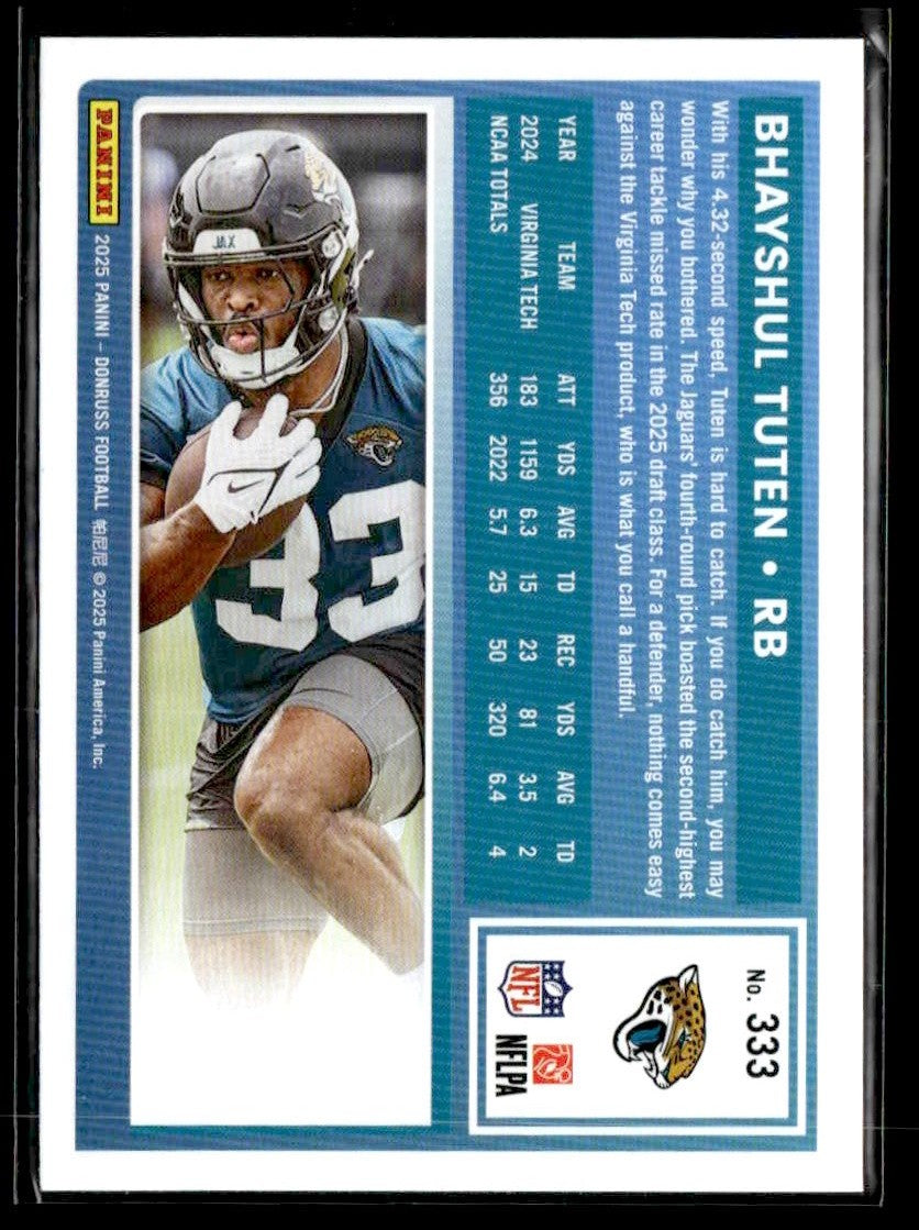 2025 Donruss #333 Bhayshul Tuten Rated Rookies