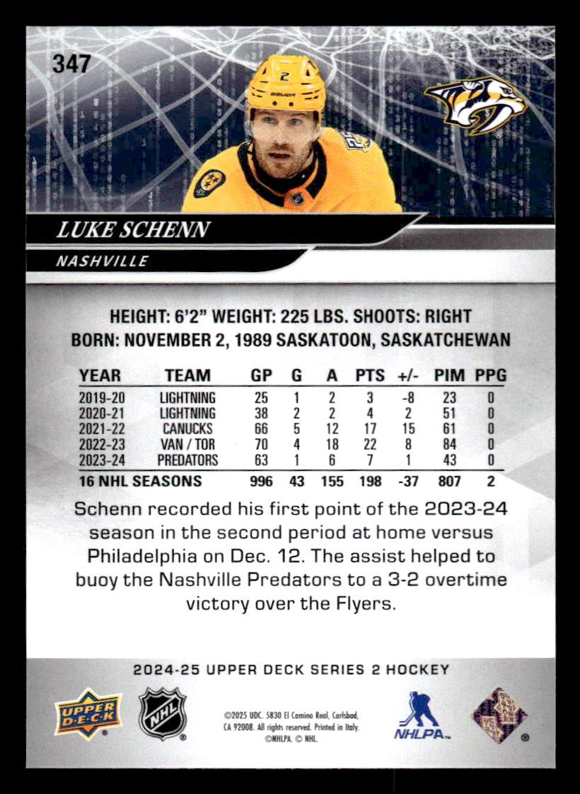 2024-25 Upper Deck #347 Luke Schenn