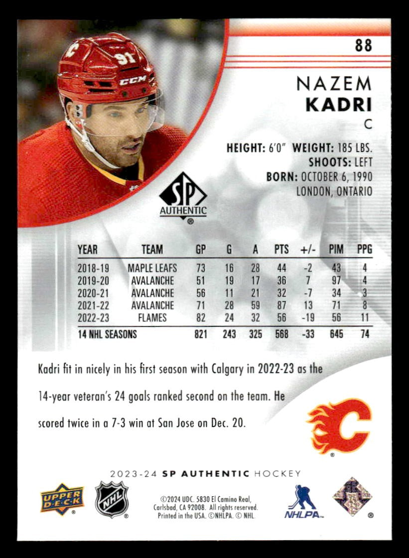 2023-24 SP Authentic #88 Nazem Kadri