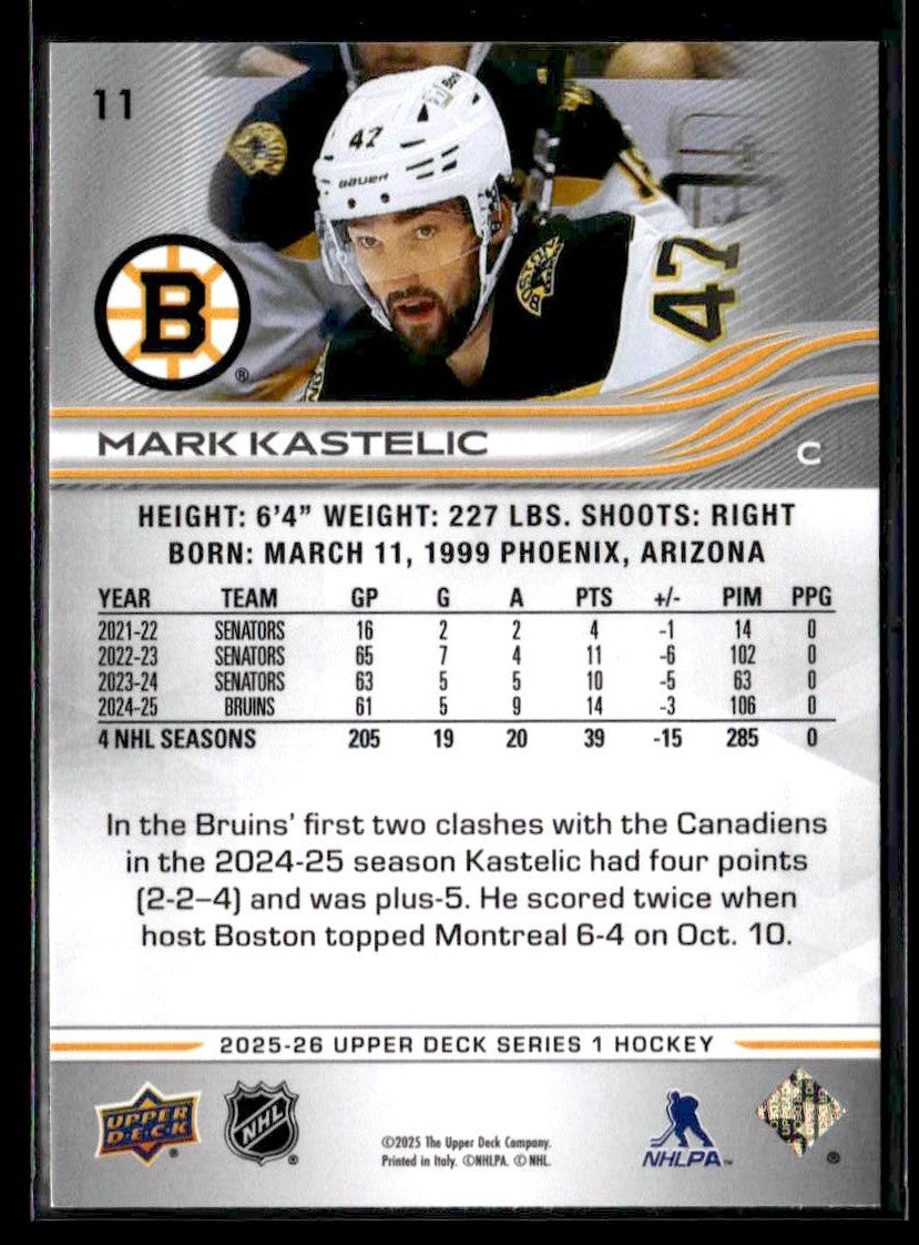 2025-26 Upper Deck #11 Mark Kastelic