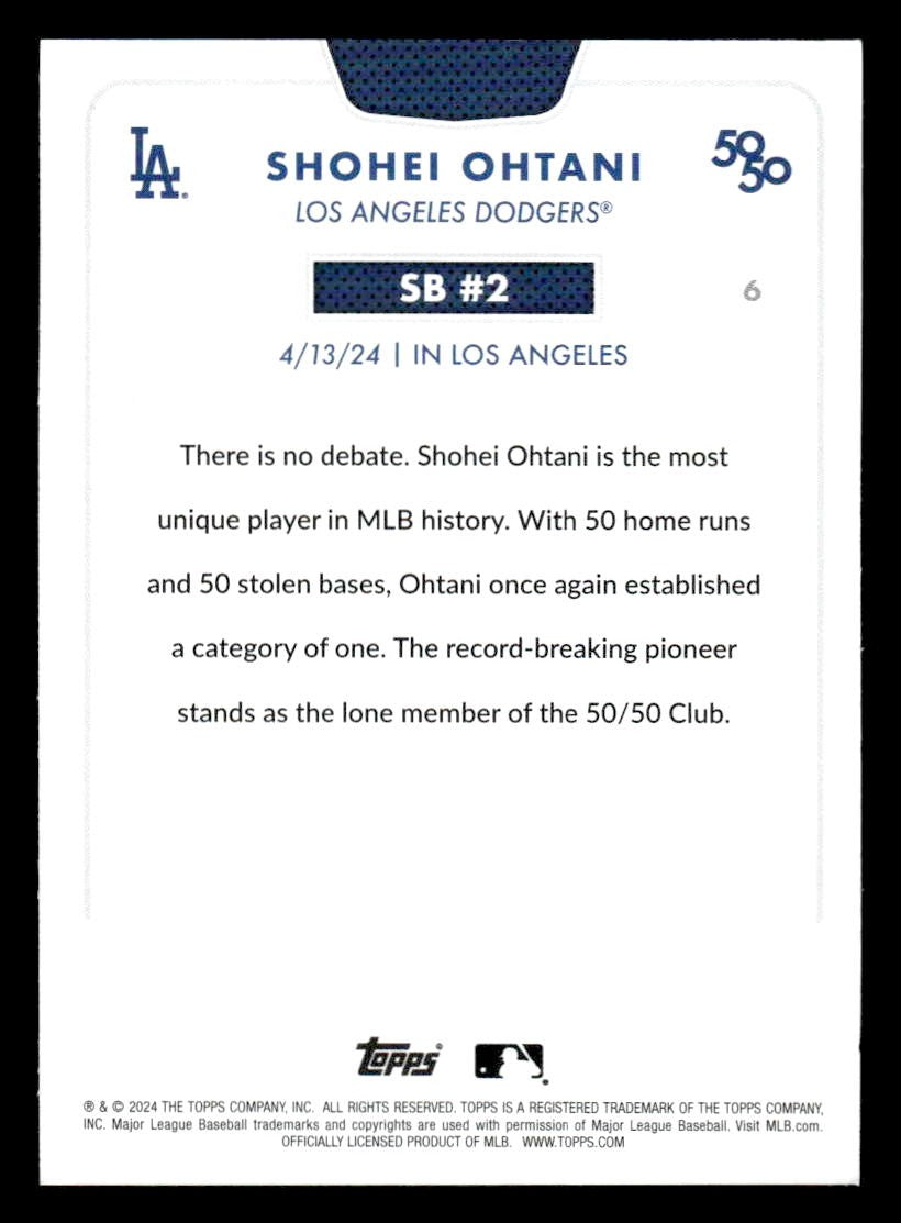 2024 Topps 50/50: Shohei Ohtani #6 Shohei Ohtani