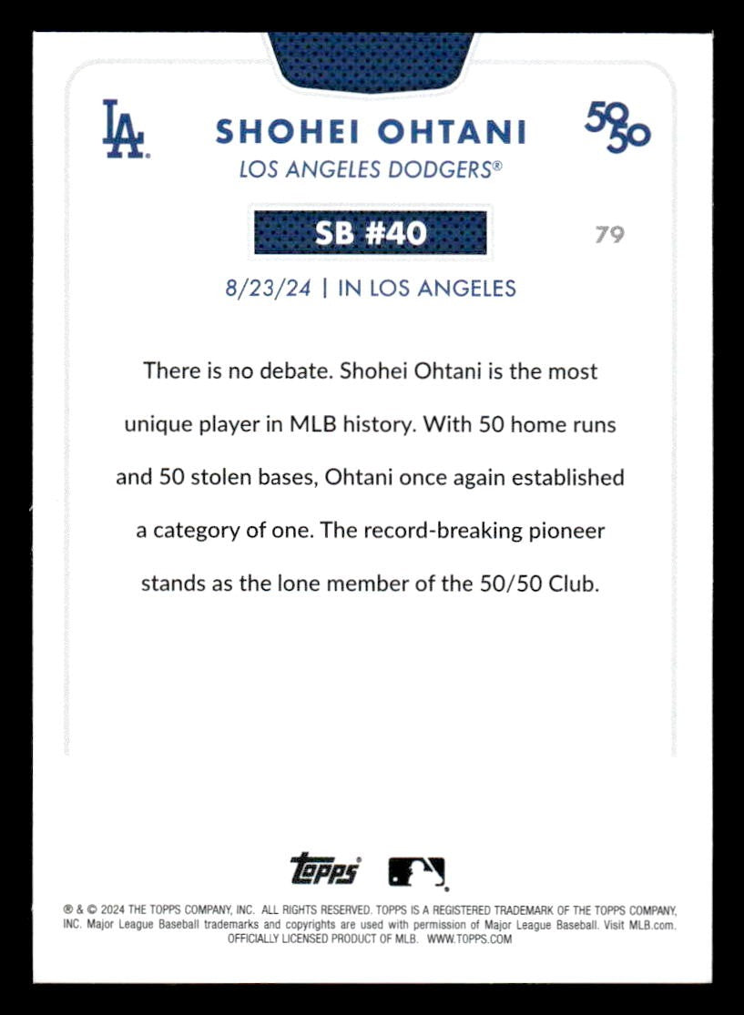 2024 Topps 50/50: Shohei Ohtani #79 Shohei Ohtani