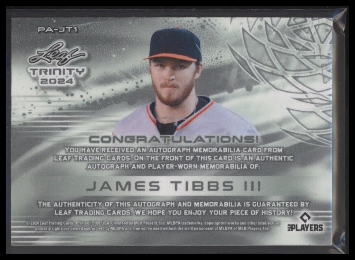 2024 Leaf Trinity #PA-JT1 James Tibbs III Patch Autograph Bronze #86/99