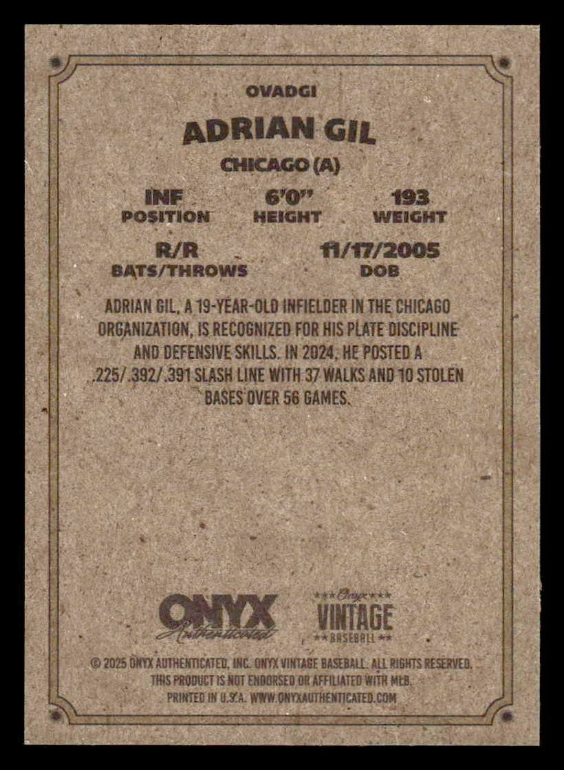2025 Onyx Vintage #OVADGI Adrian Gil