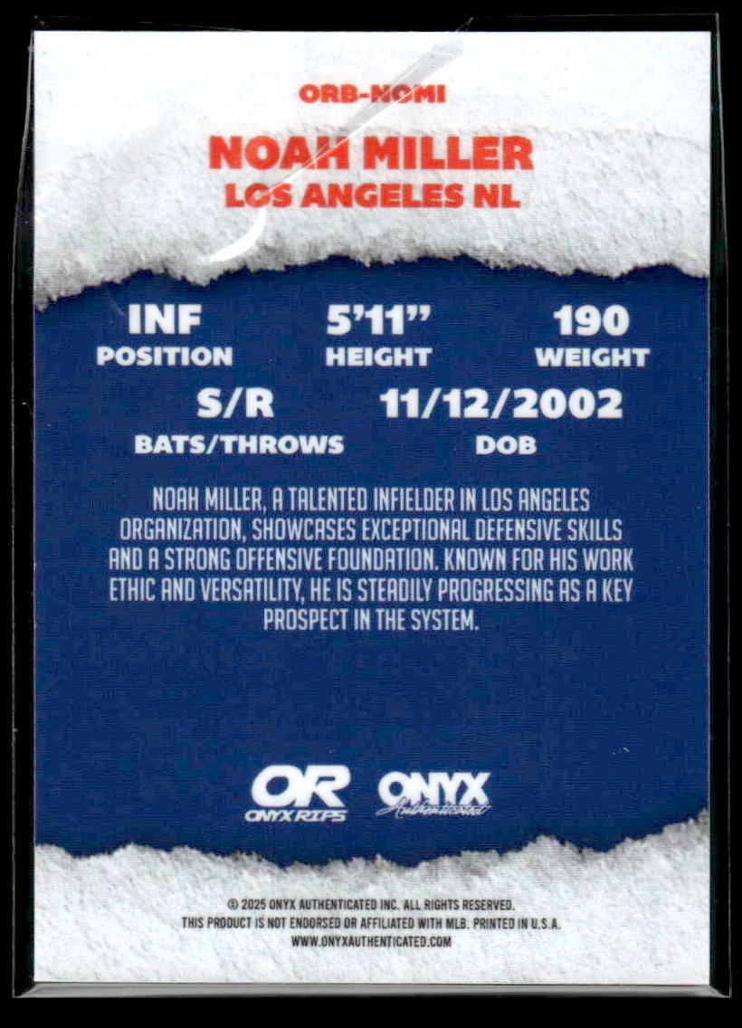 2025 Onyx Rips #ORB-NOMI Noah Miller Refractor