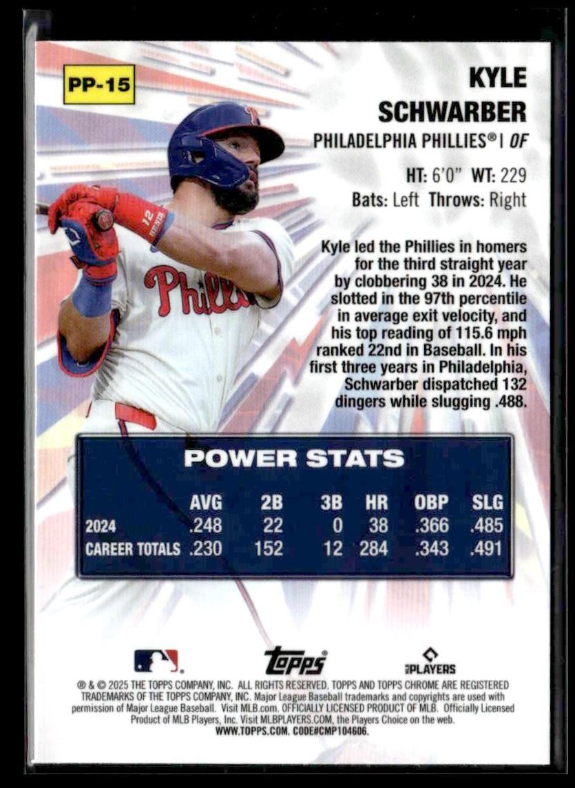 2025 Topps Chrome #PP-15 Kyle Schwarber Power Players