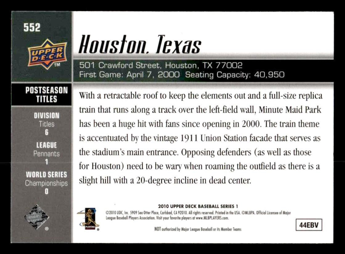 2010 Upper Deck #552 Astros Ballpark