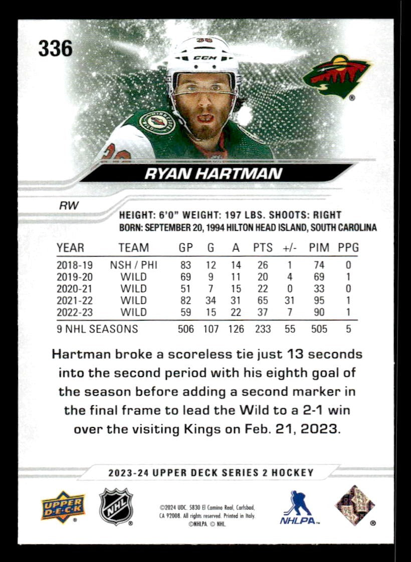 2023-24 Upper Deck #336 Ryan Hartman