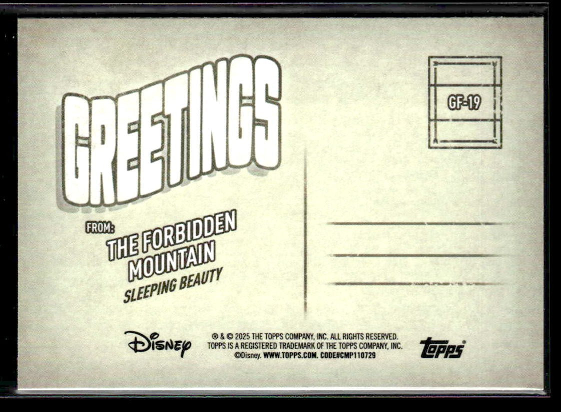 2025 Topps Disney Wonder #GF-19 The Forbidden Mountain Greetings From