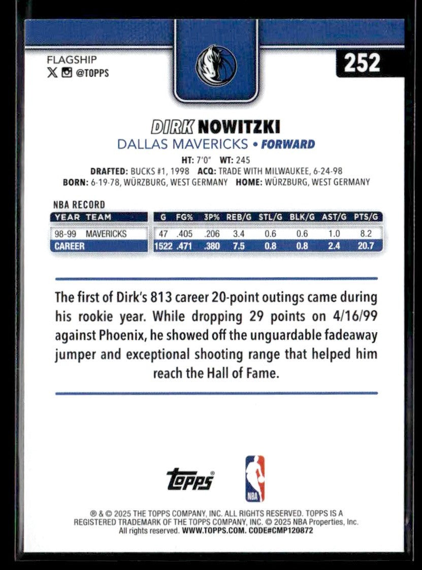 2025-26 Topps #252 Dirk Nowitzki
