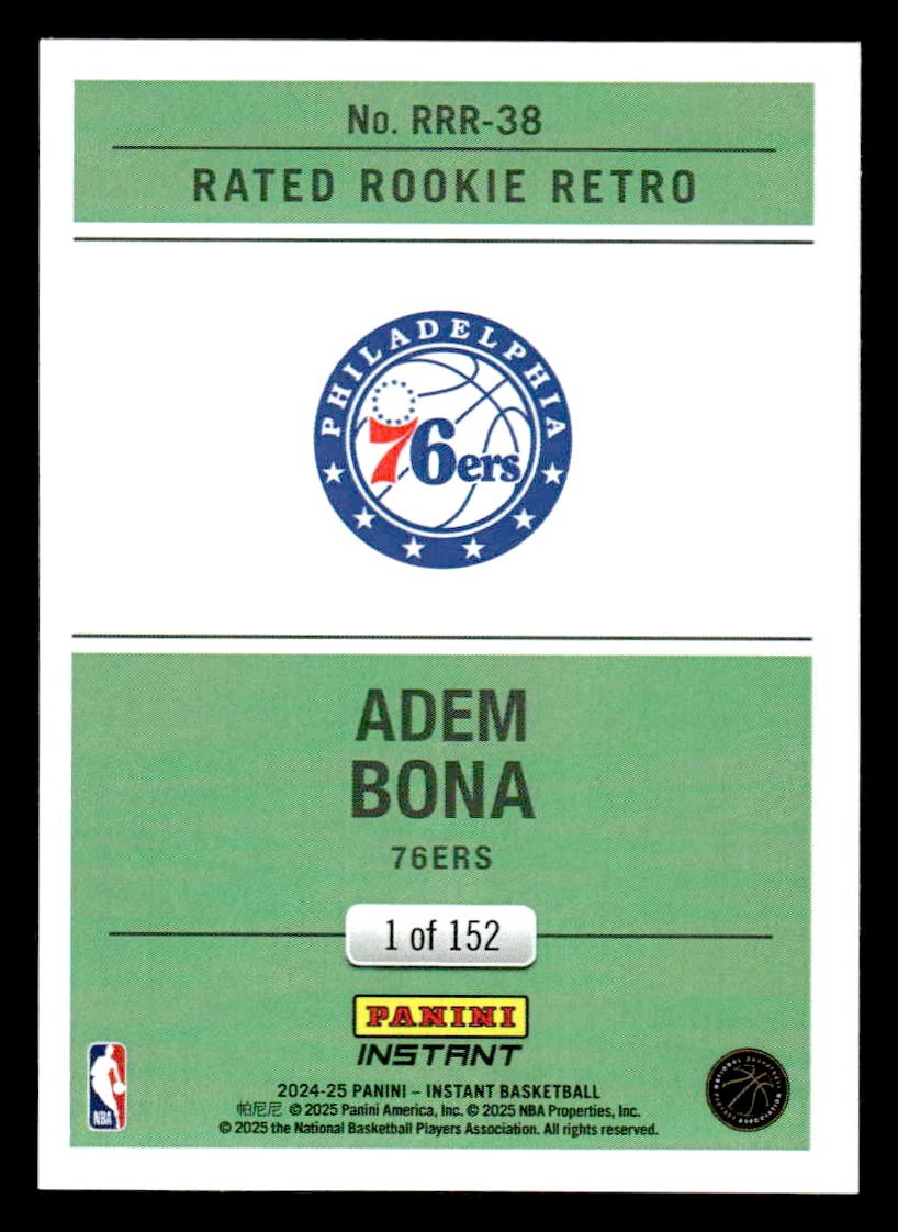 2024-25 Panini Instant #RRR-38 Adem Bona Rated Rookie Retro #/152