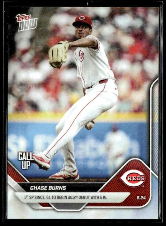 2025 Topps Now #345 Chase Burns 1st SP since '61 to debut with 5 K's