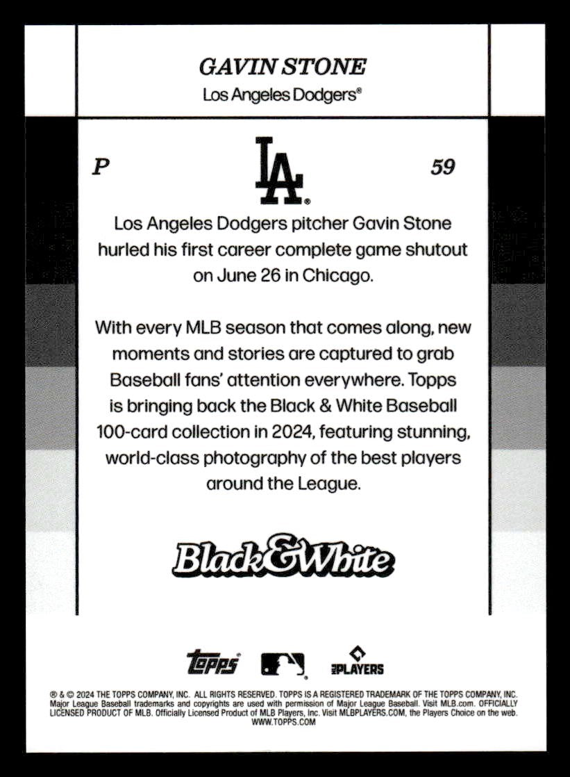2024 Topps Black & White #59 Gavin Stone