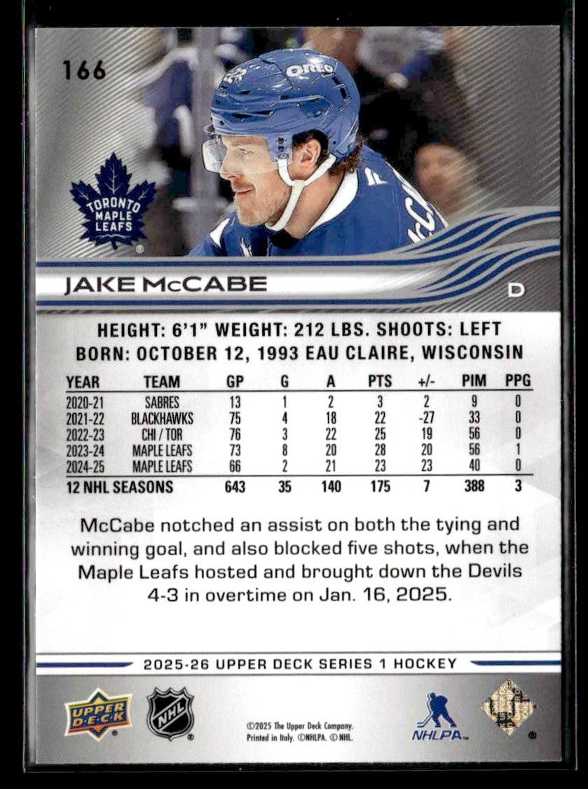 2025-26 Upper Deck #166 Jake McCabe