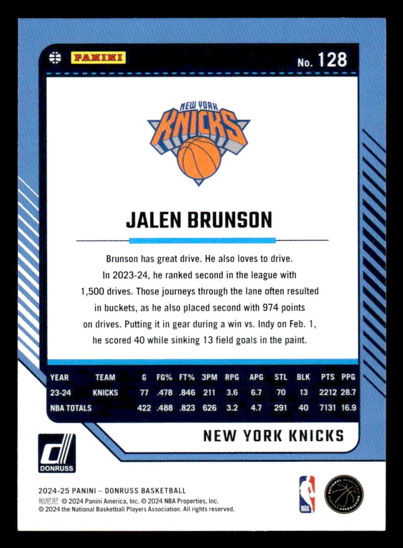 2024-25 Donruss #128 Jalen Brunson