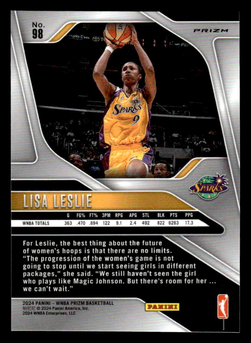 2024 Panini Prizm WNBA #98 Lisa Leslie Blue Velocity Prizms
